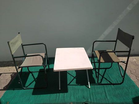 Camping table and chairs